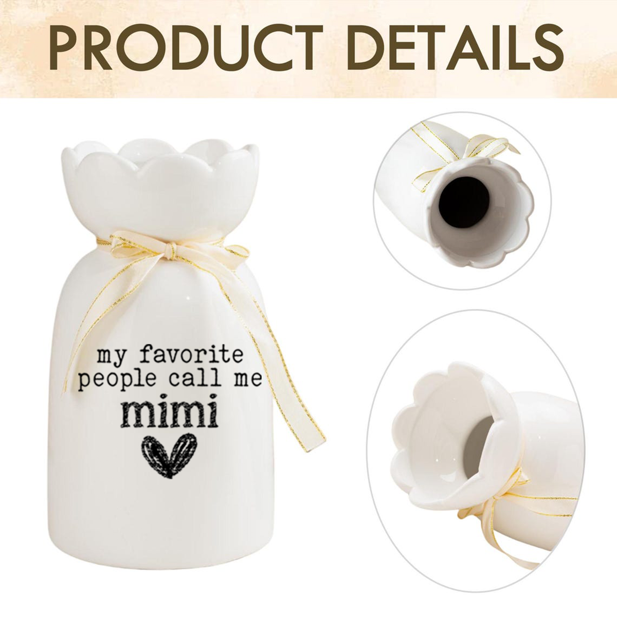 Personalized Ceramic Mimi Vase, My Favorite People Call Me T-Shirt Design, Custom Gift for Mimi