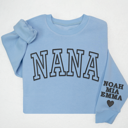 Personalized Mama Sweatshirt, With Kid Names On Sleeve, Mothers Day Gift LTP01