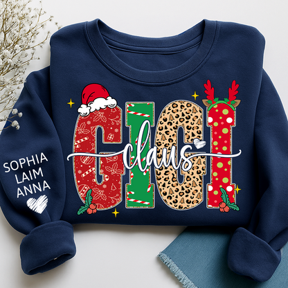 Merry Christmas Style Design, Custom Gift For Gigi Claus And Her Grandchildren