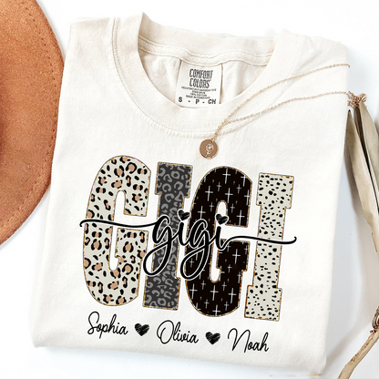 Comfort Colors® T-Shirt Bible Style Design, Custom Gift For Gigi And Her Grandchildren