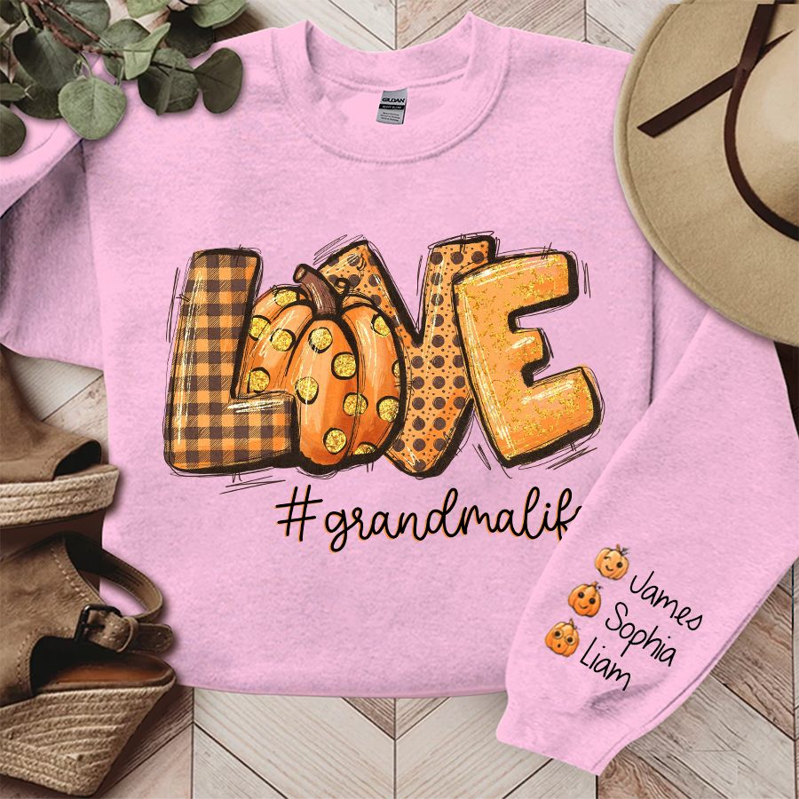 Love Pumpkin Fall Autumn, Grandma Life And Grandkids Sweatshirt, Grandma Autumn Gift TH Sweatshirt