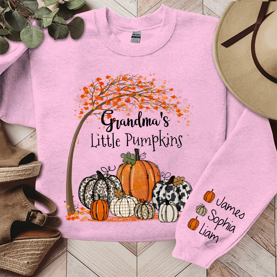 Grandma's Little Pumpkins Fall Autumn, Grandma Gift TH Sweatshirt