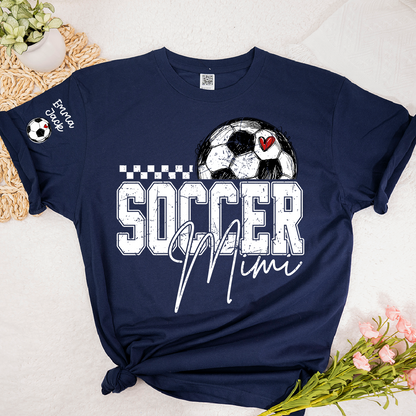 Soccer Mimi Shirt Personalized with Grandkids Names, Soccer Ball Graphic Family T Shirt