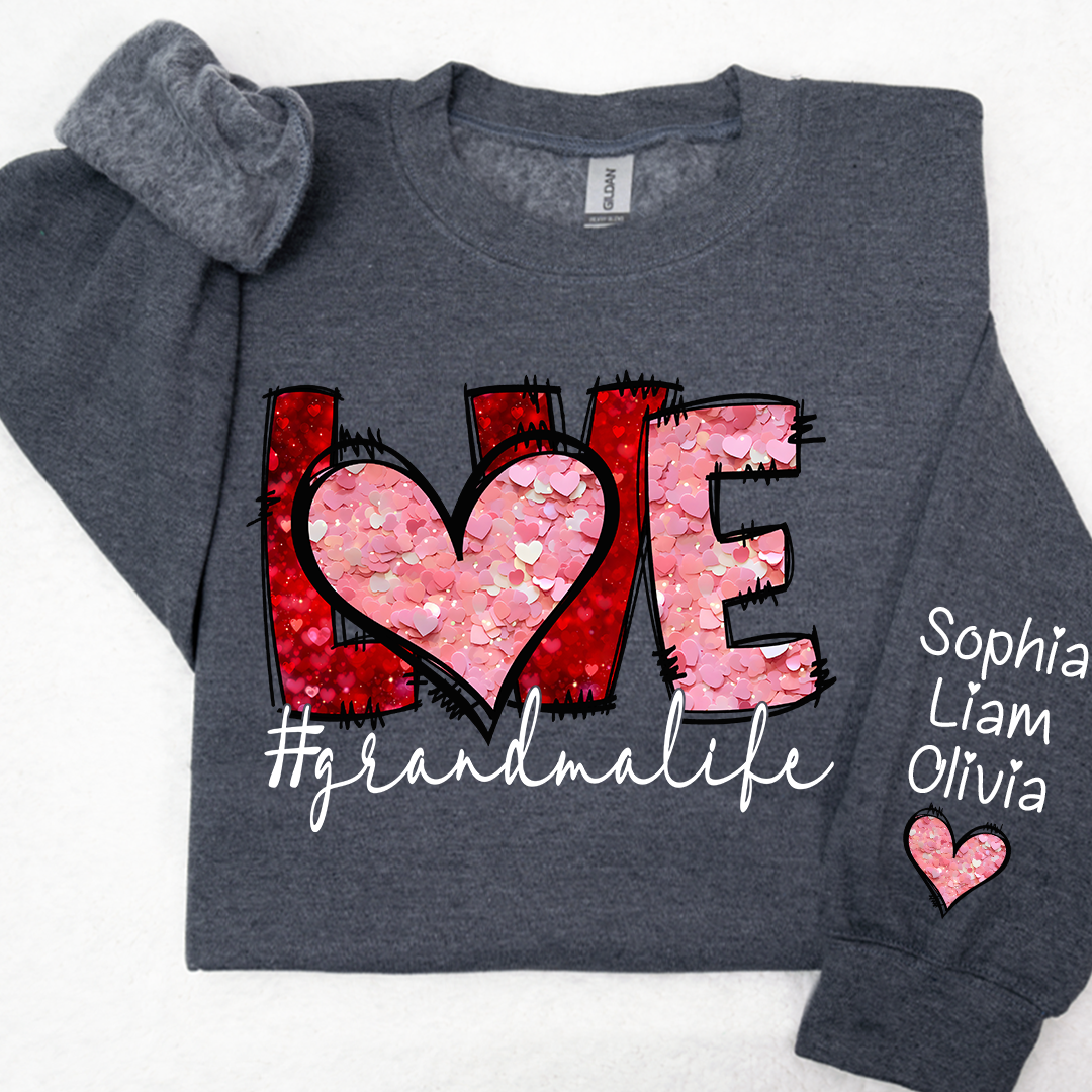 Valentine Watercolor Heart Gift For Grandma And Kids LTP01