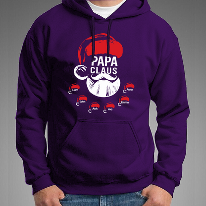 Custom Papa Claus Christmas, Gift For Papa And Kids Hoodie