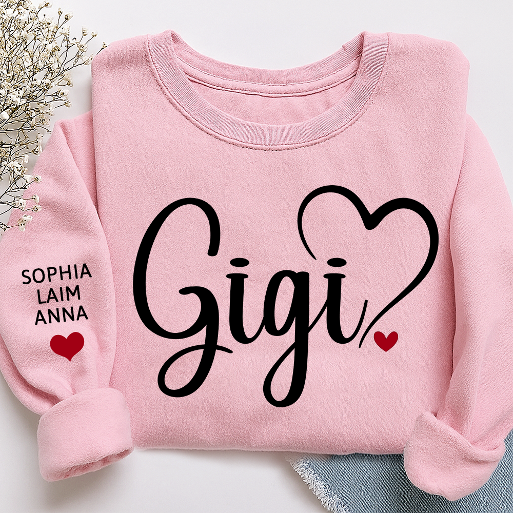 Gigi Valentine Personalized Sweatshirt, A Valentine's Day Gift For Grandma And Kids