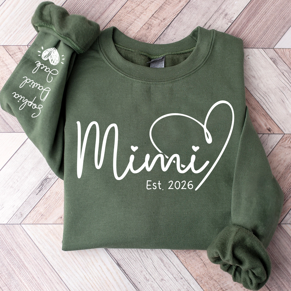 Personalized Heart Grandma Sweatshirt For Grandchild, Custom Name