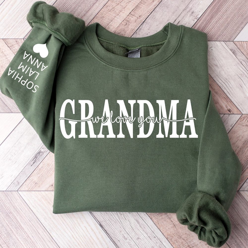 Grandma Sweatshirt Loved Beyond Measure, Personalized Grandma Crewneck with Grandkids Names, Minimal Family Style