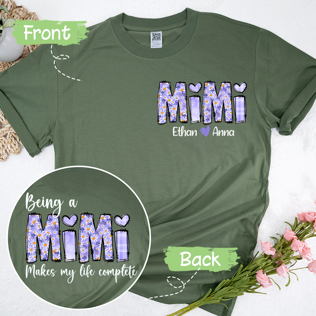 Custom Mimi Daisy Flower With Kids TH T-Shirt