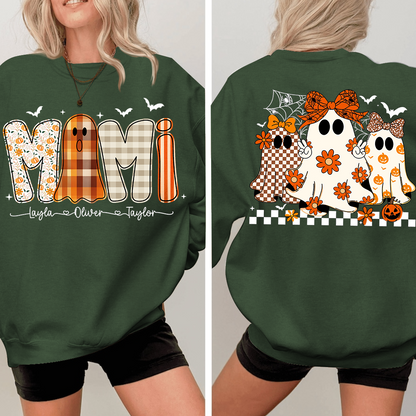 Personalized Naughty Halloween Flower Ghost, For Gift for Grandma and Kids