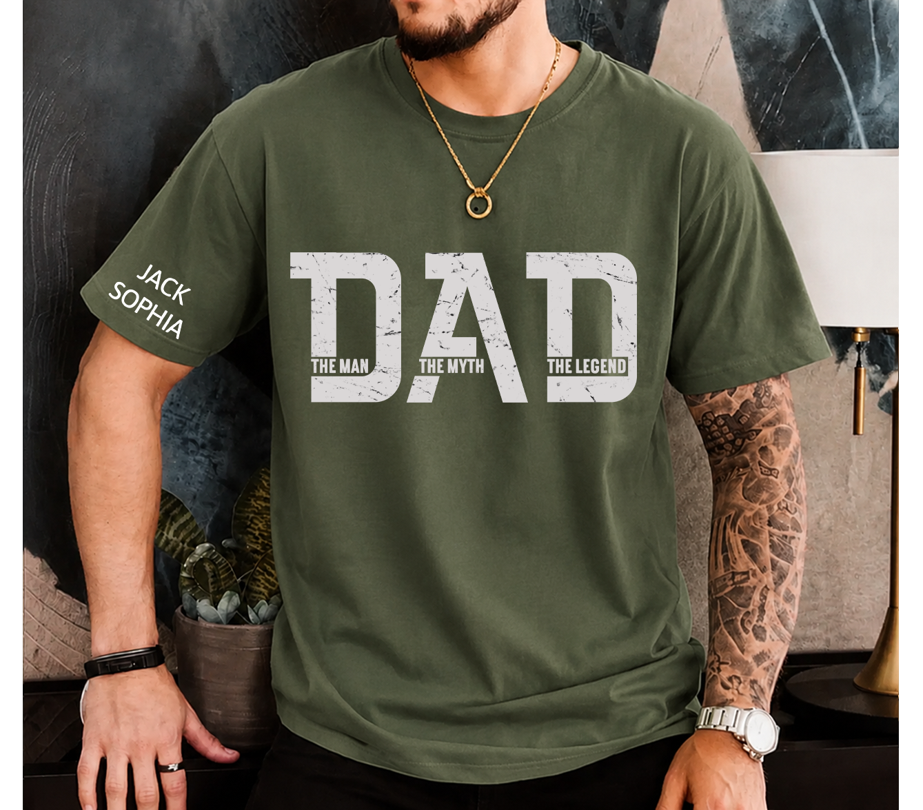 Personalized Dad Shirt The Man The Myth The Legend Custom Kids Names Gift for Dad