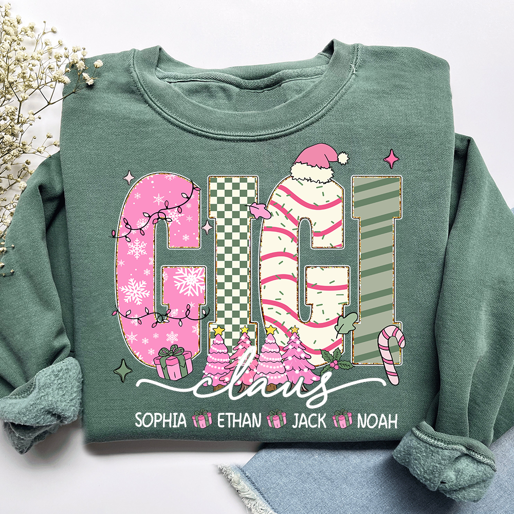 Christmas Mimi Sweatshirt, Custom Family Name Shirt for Grandma