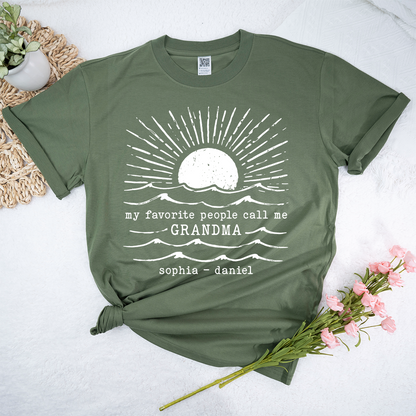 Personalized Grandma Beach Shirt, My Favorite People Call Me Grandma, Custom Grandkids Names Summer T Shirt, Grandma Gift