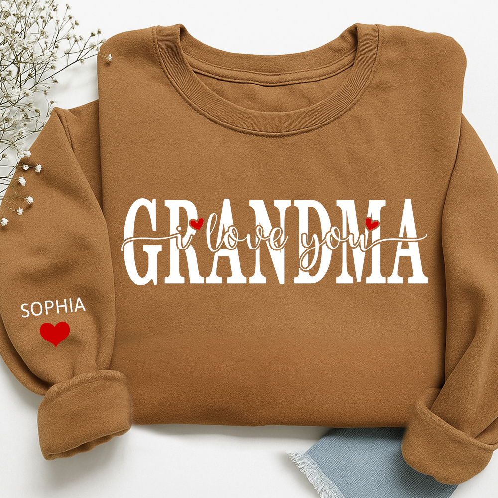 Personalized Family Sweatshirt for Grandma, Loved Beyond Measure Design, Custom Names Crewneck