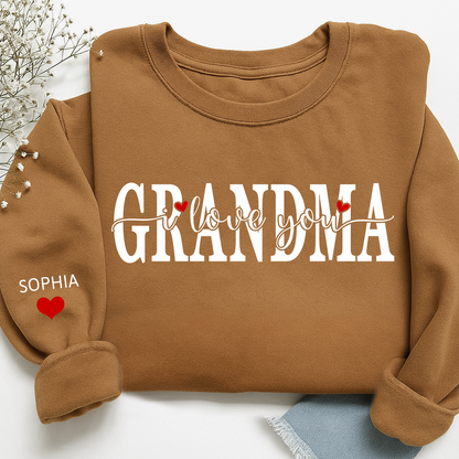 Personalized Family Sweatshirt for Grandma, Loved Beyond Measure Design, Custom Names Crewneck