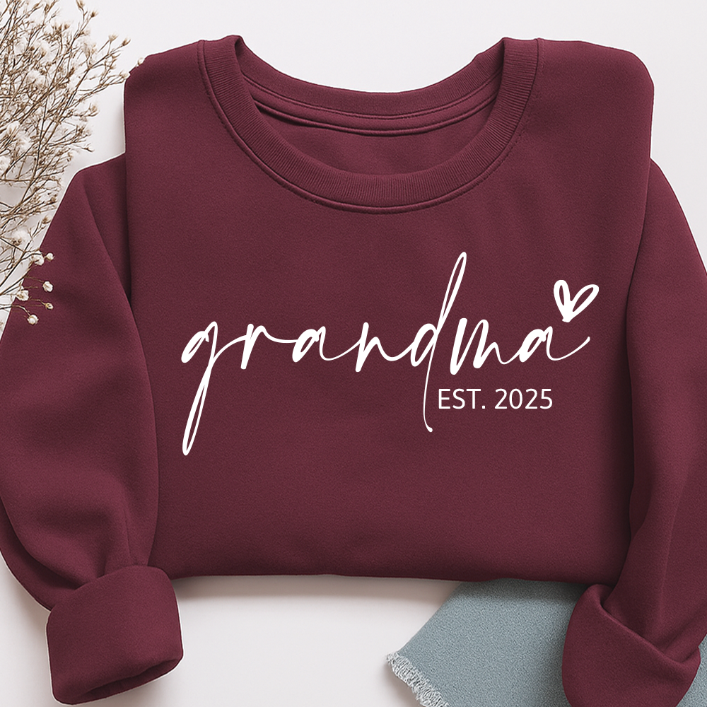 Personalized Grandma Little Heart Sweatshirt, Gift for Grandma and Family