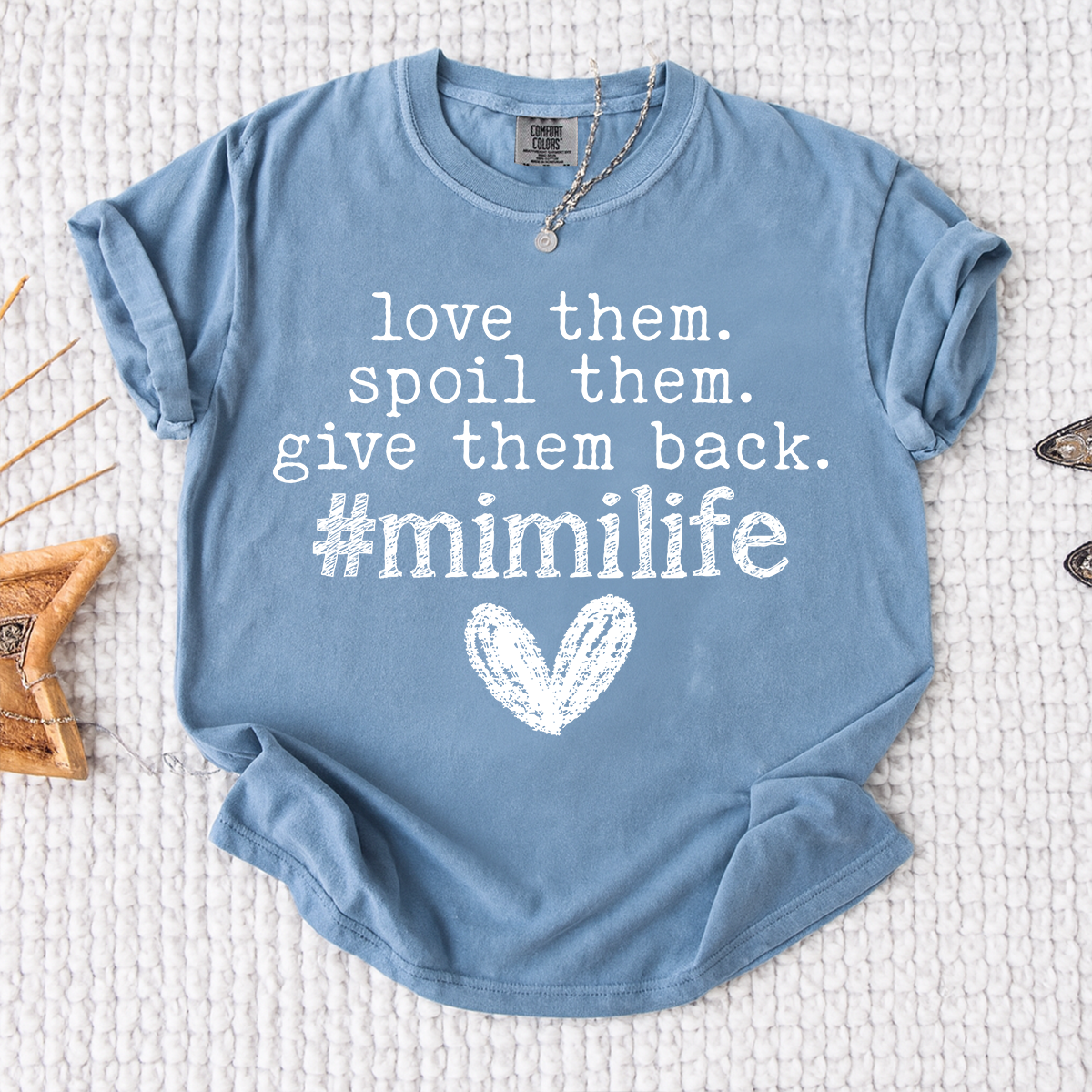 Comfort Colors Mimi Life T Shirt Funny Grandma Shirt Love Them Spoil Them Give Them Back, Gift for Mimi Nana Grandma Mothers Day