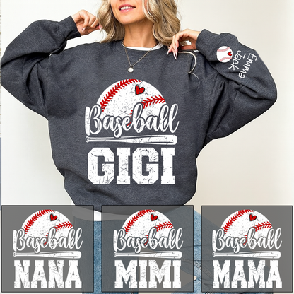 Custom Baseball Gigi Sweatshirt, Graphic Tee With Baseball And Heart Design for Gift Grandma And Kids