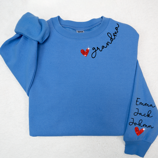 Valentine Glitter Heart Grandma And Kids LTP01