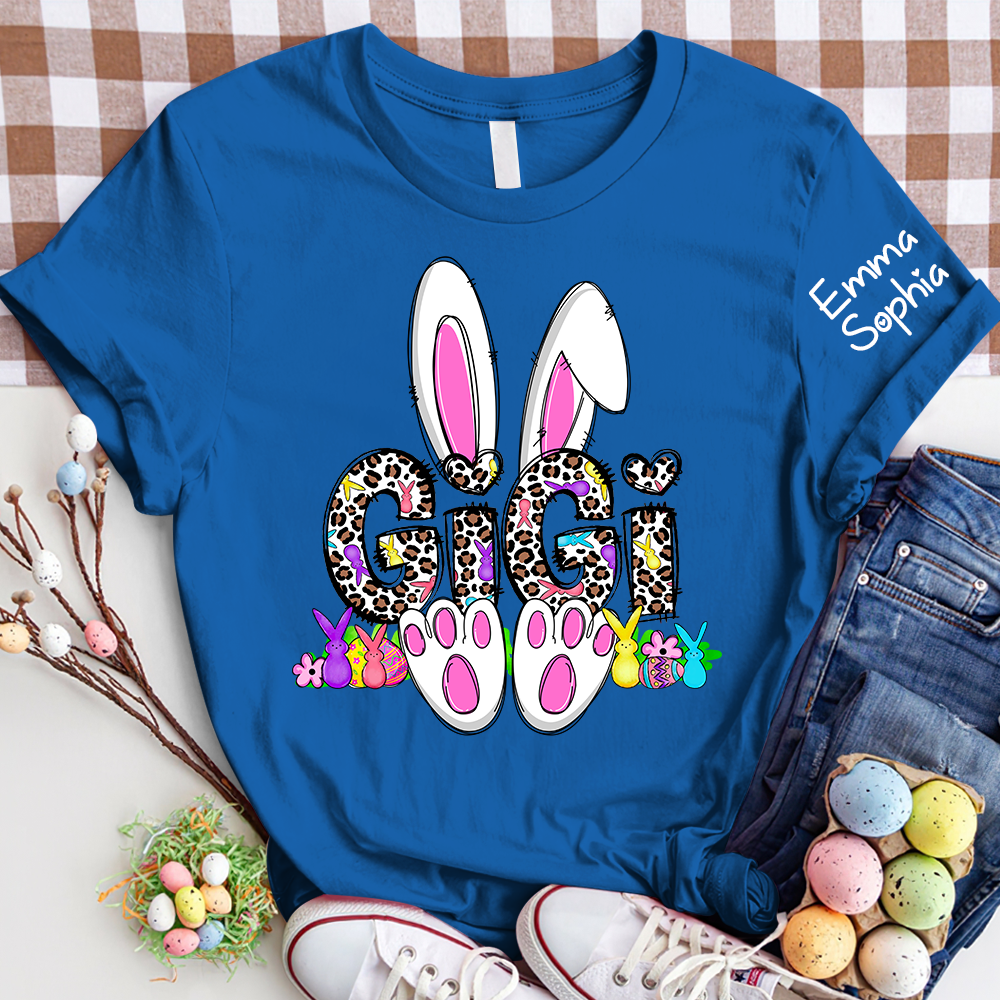 Gigi Leopard Bunny Shirt, Custom Gigi And Kids, Easter Days Gift TH T-Shirt