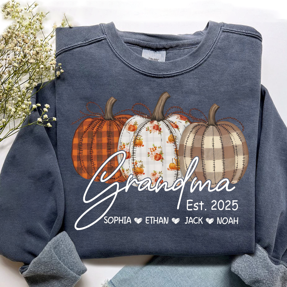 Fall Pumpkin Design, Customized Gifts for Grandma and Grandchild