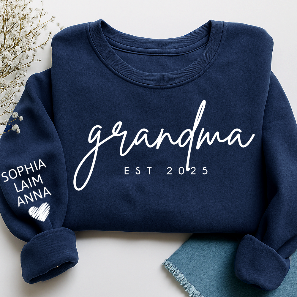 Personalized Grandma Est Sweatshirt, Gifts for Grandma, Custom Grandma and Grandchild Names