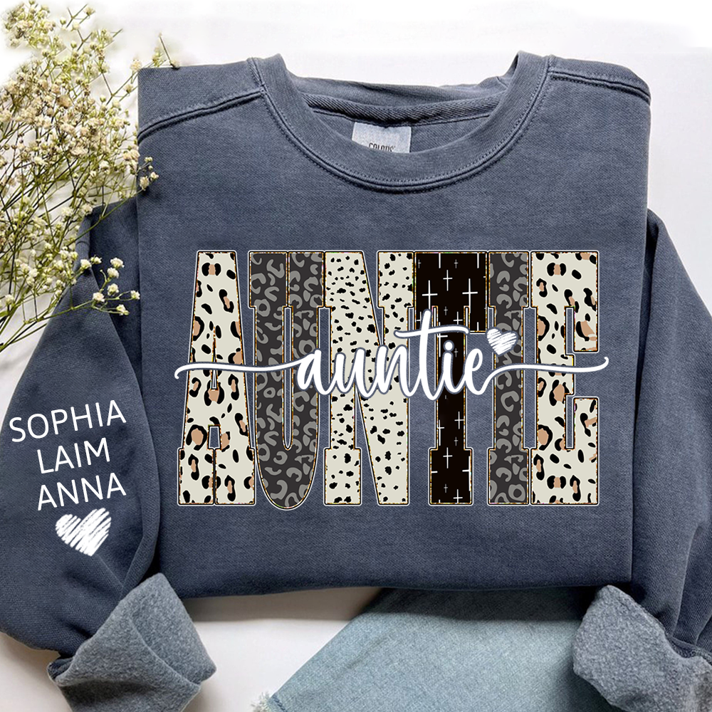 Custom Bible Style Auntie Sweatshirt – Personalized Gift for Mom, Mama, or Grandma with Grandkids’ Names