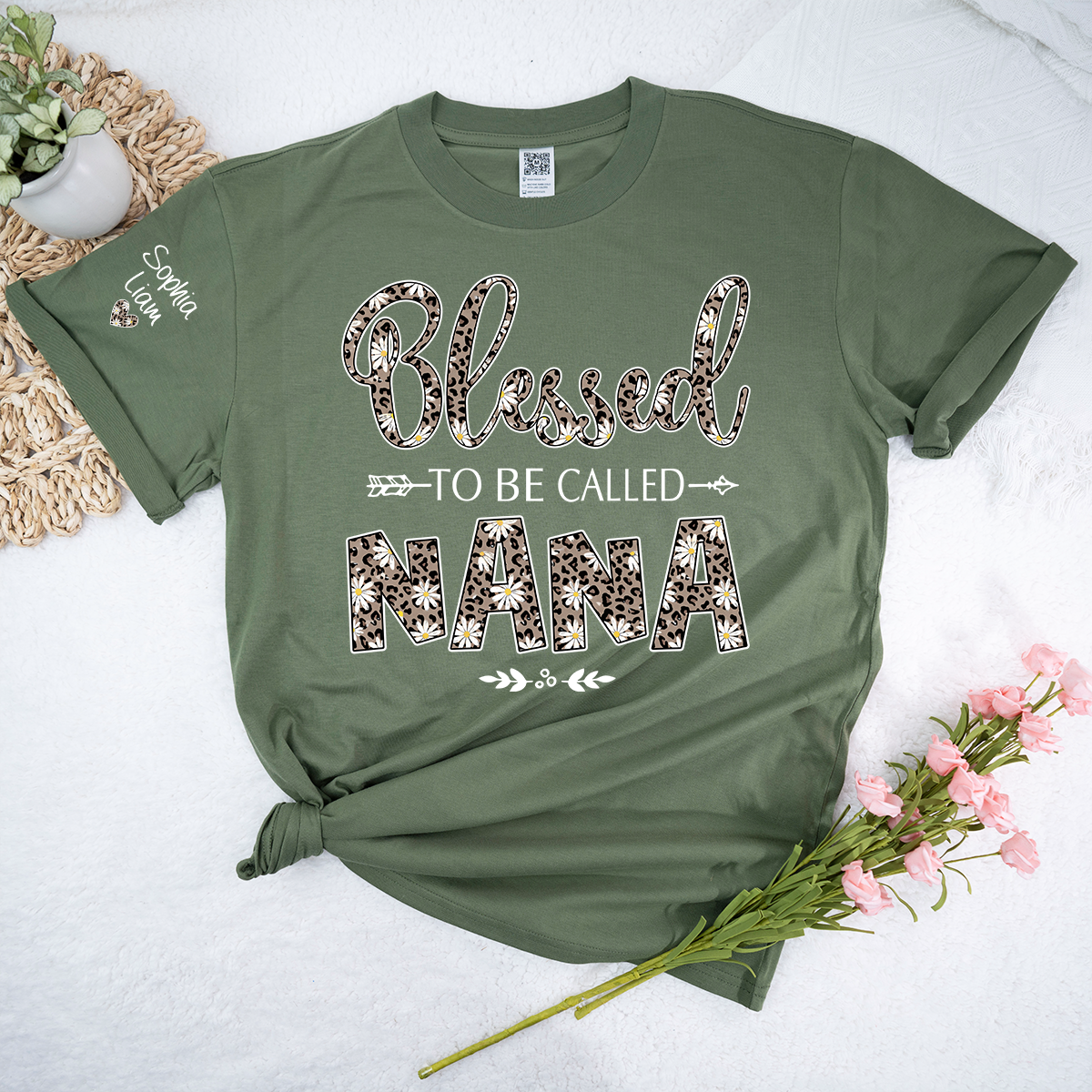 Blessed to Be Called Nana Shirt, Leopard Floral Nana T-Shirt, Cute Grandma Gift for Women