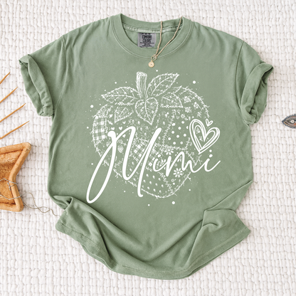 Comfort Colors® Custom Mimi Shirt with Fruit Design, Personalized Grandma or Mom Tee, Unique Name Graphic Shirt for Women