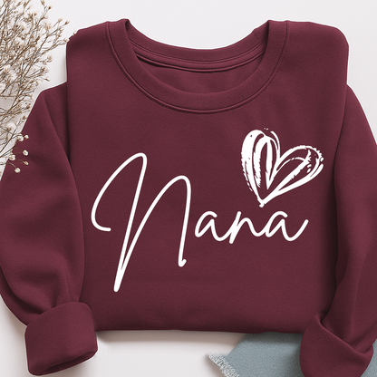 Custom Nana Heart Sweatshirt, Custom Gifts for Grandma and Grandchild