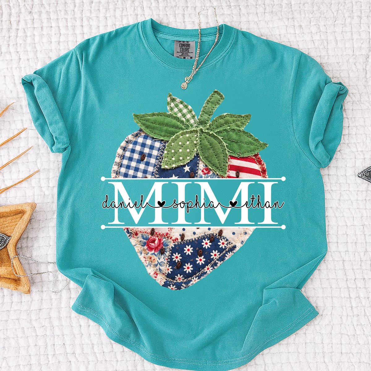 Comfort Colors® Personalized Mimi 4th of July Shirt, Cute Patriotic Grandma Strawberry Tee