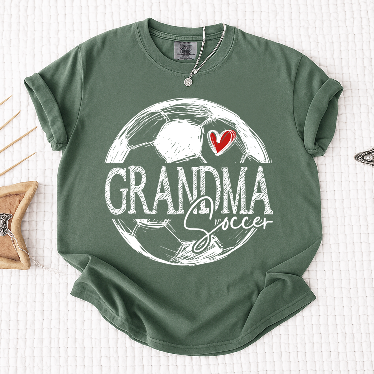 Comfort Colors® Custom Soccer Mimi Heart Shirt, For Gift Grandma Football Tee