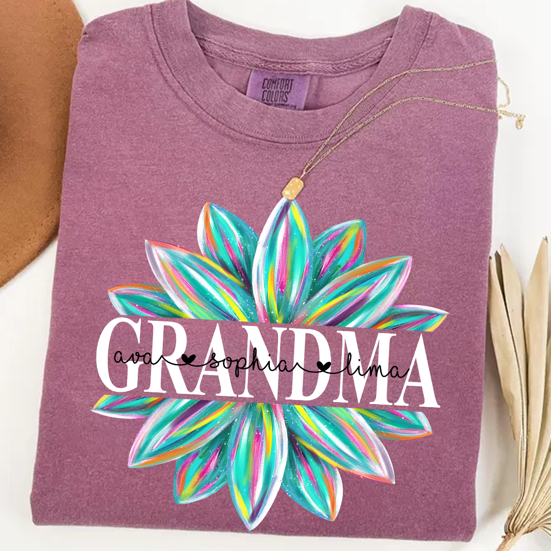 Comfort Colors® Grandma Flower Color Trend Shirt, Gift For Grandma T-Shirt