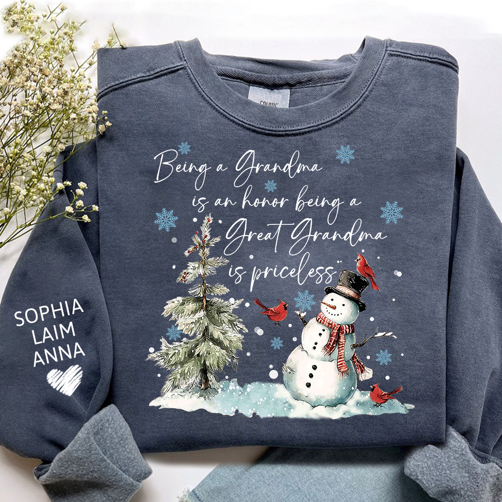 Being a Grandma Is an Honor Being a Great Grandma Is Priceless Sweatshirt, For Gift Grandma And Kids