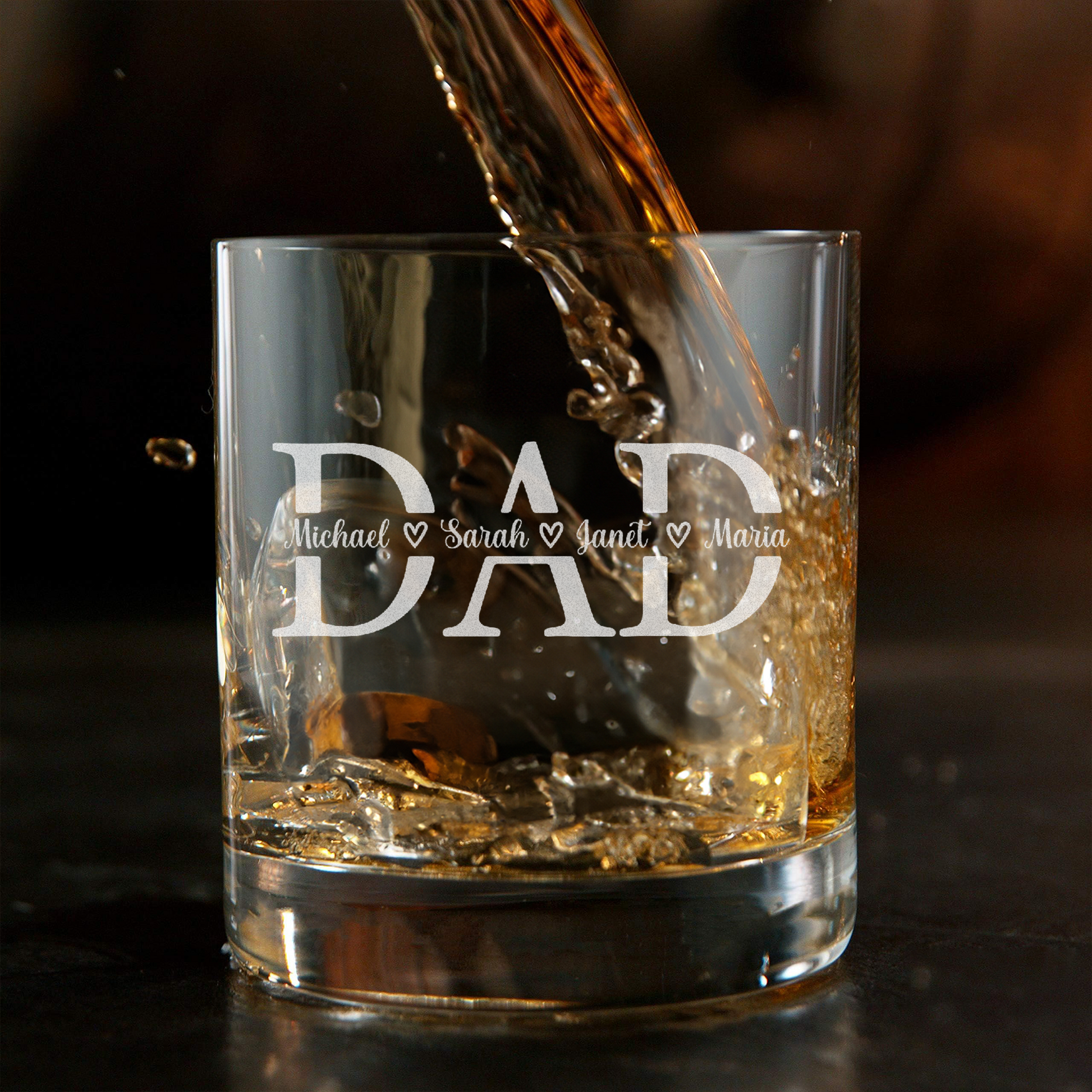 Dad And Kids - Daddy And Kids Whiskey Glass