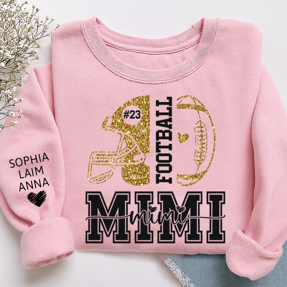 Personalized Football Grandma Sweater, Custom Gift for Grandma and Kids