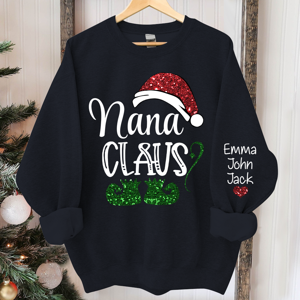 Personalized Nana Claus And Kids Sweatshirt