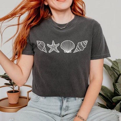 Comfort Colors® SeaShell Shirt, Beach T-Shirt, Summer Woman Shirt, Aesthetic Shirt, Ocean Lover Gift
