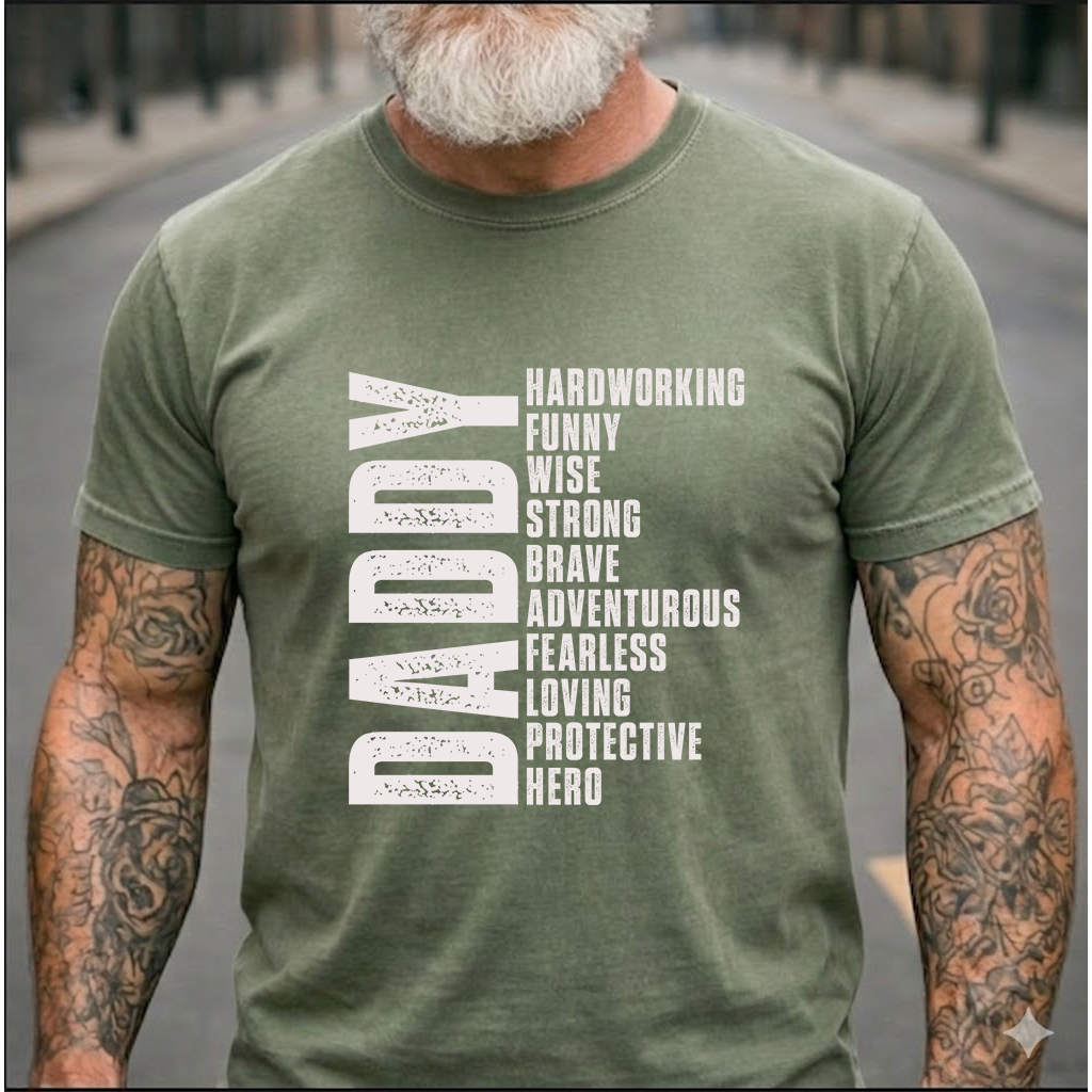 Dad Acrostic T-Shirt – Personalized Custom Name Gift for Dad Daddy Papa