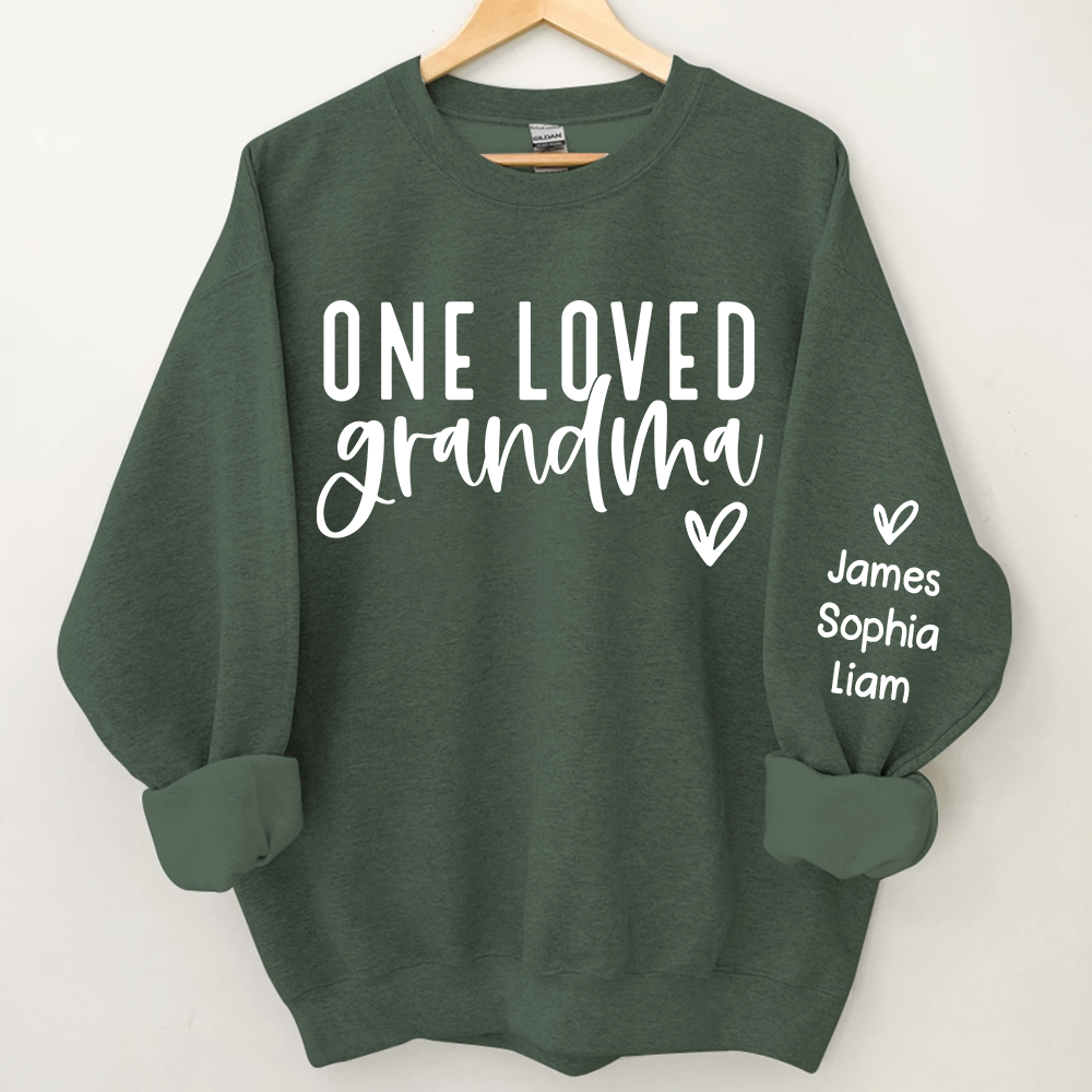 One Loved Grandma Sweatshirt, Grandma And Kids, Grandma Gift TH