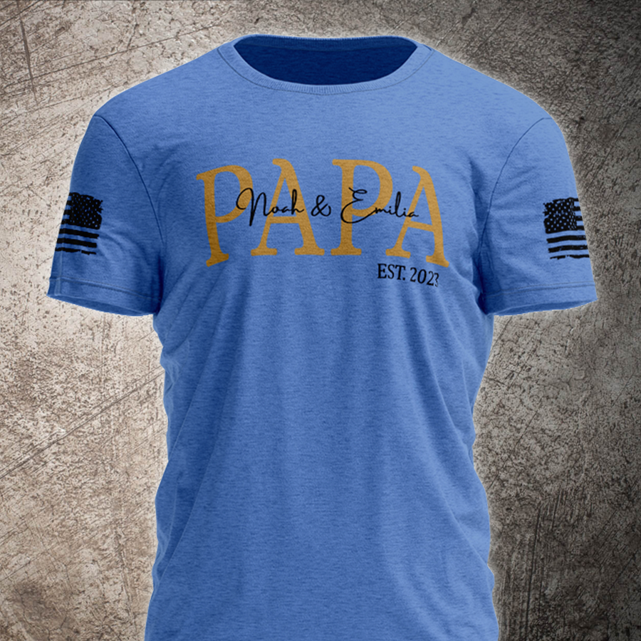 Custom Papa Est With Grandkids Father's Day TH
