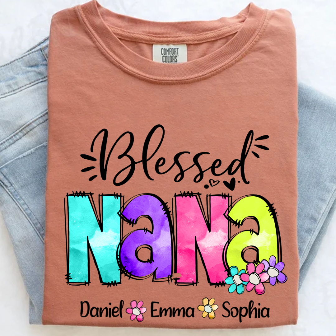 Comfort Colors® Blessed Nana Watercolor T-Shirt, Gift For Grandma T-Shirt