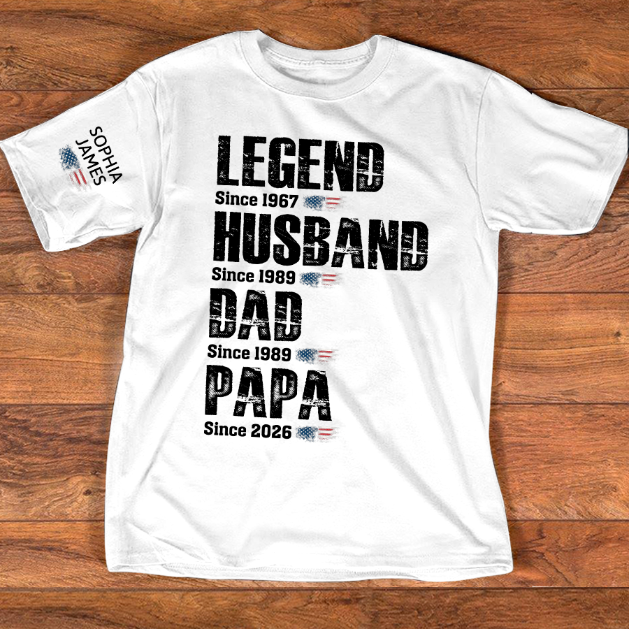 Legend Husband Dad Papa Family Shirt, Unique Personalized Gift for Father and Grandfather
