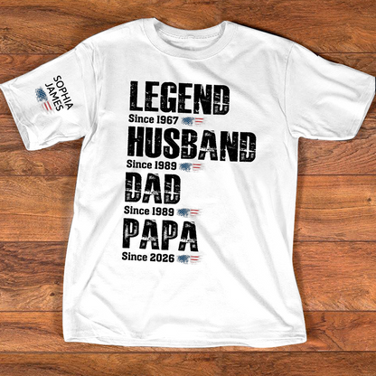 Legend Husband Dad Papa Family Shirt, Unique Personalized Gift for Father and Grandfather