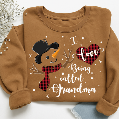 I Love Being Called Grandma Shirt, Cozy Holiday Sweatshirt for Gift Grandma And Kids