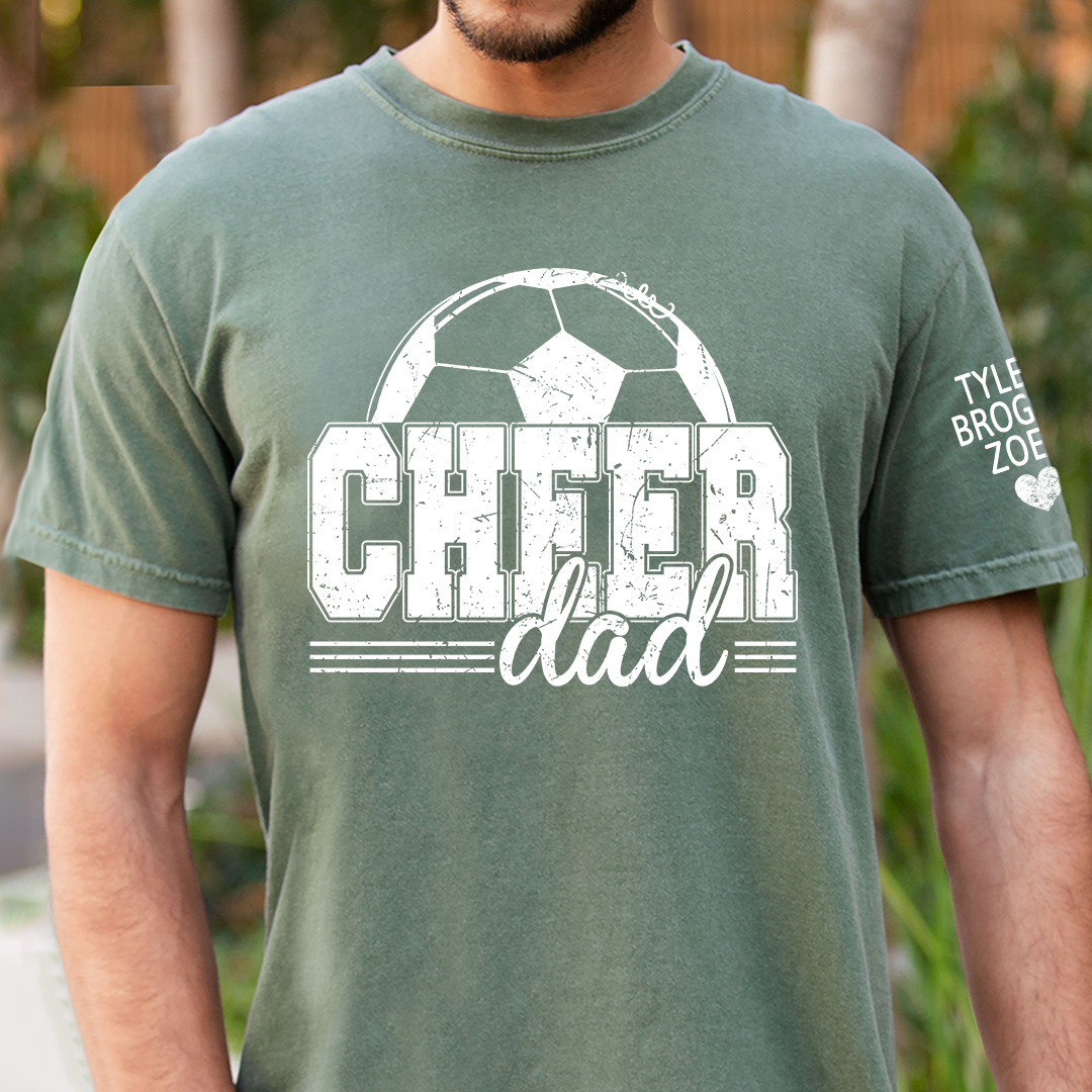 Dad's Cheer T-shirt, personalized Cheering Shirt With Kids' Names, A Meaningful Gift For Your Loved Ones
