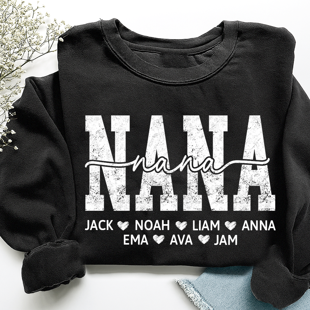 Personalized Nana 2025 Sweatshirt, Custom Gift For Grandma And Kids
