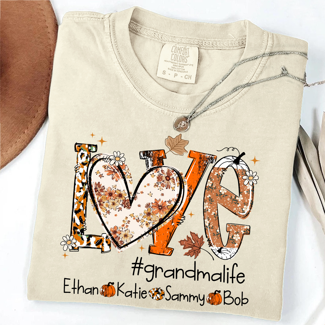 Comfort Colors® Custom Love Fall, Personalized Halloween for Grandma And Grandkids