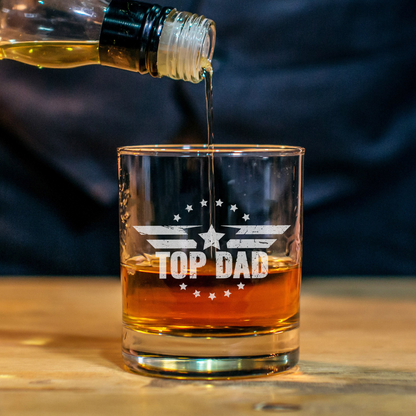 Top Dad - Daddy And Kids Whiskey Glass
