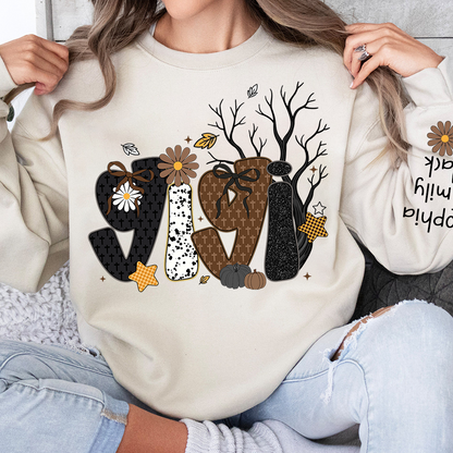 Personalized Grandma, Prayer Sweatshirt, Custom Gigi Nickname with Kids